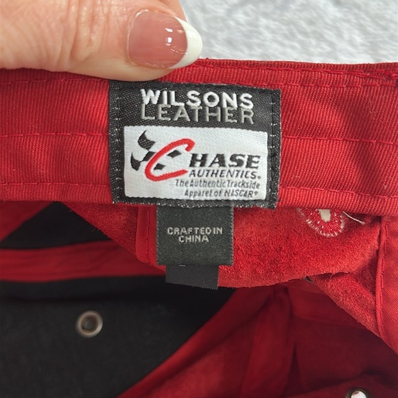 Vintage Wilson’s Leather Chase Dale Earnhardt Jr NASCAR Embroidered Ball Cap Hat - Picture 8 of 10